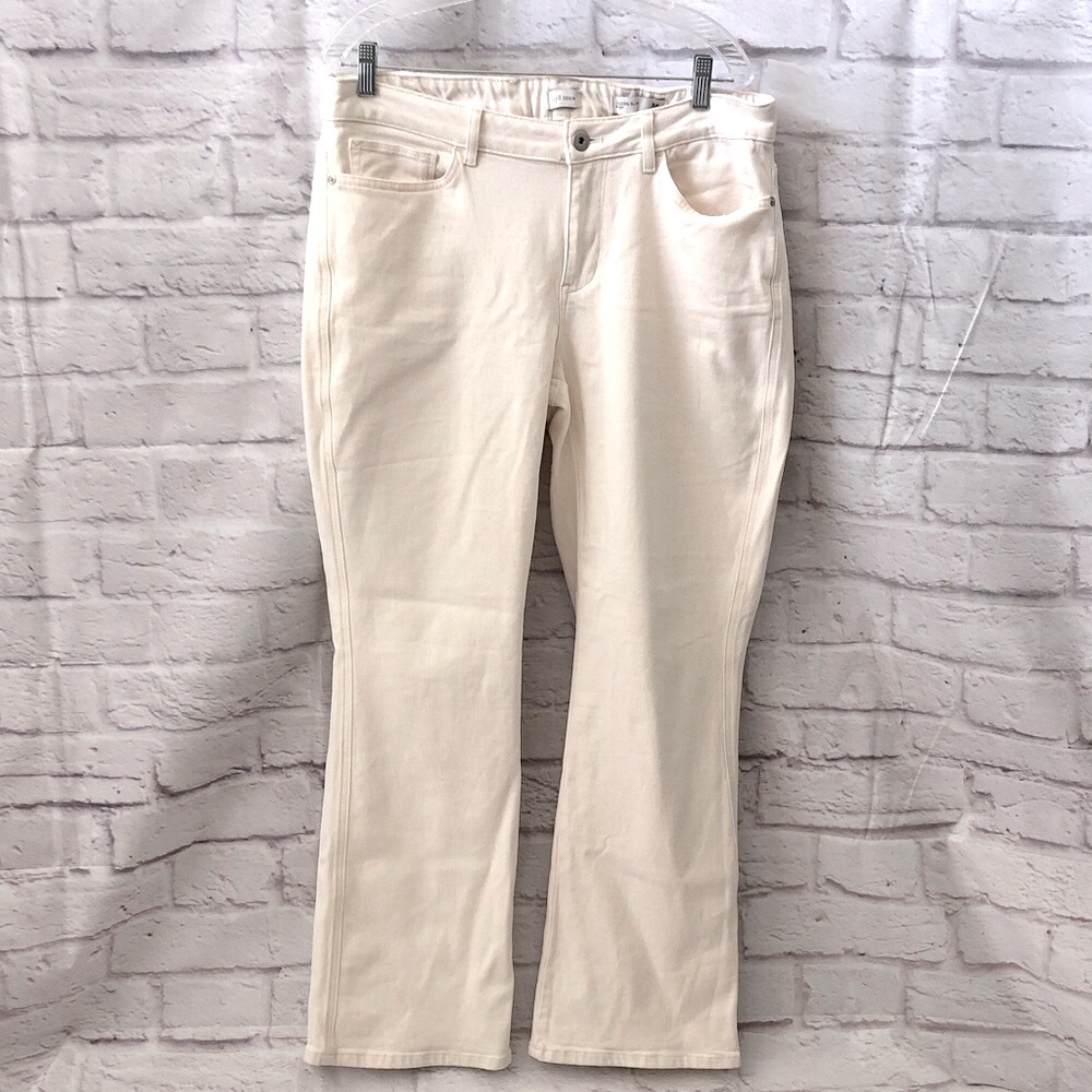 J. Jill Modern Slim Boot Cut Beige Denim Jeans size 16 NWOT